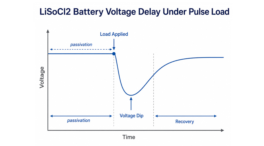 LiSoCl2 Battery Voltage Delay Under Pulse Load
