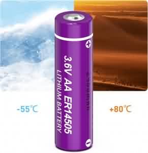 3.6V AA ER14505 Li-SoCl2 배터리(2400mAh) | Pkcell