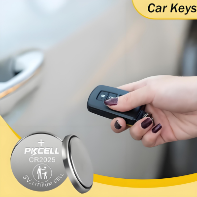 Car remote key fobs use small batteries that can last a long time. A good choice for this is the CR2025 3V coin battery.