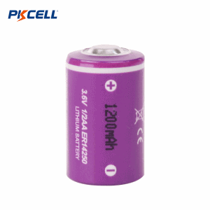 3.6V 1/2AA ER14250 Li-SoCl2 배터리(1200mAh) | Pkcell