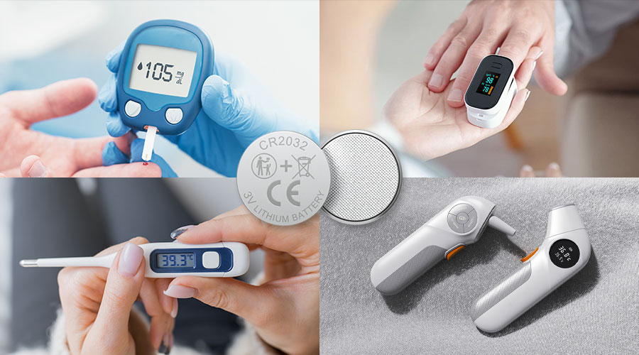 CR2032 for medical devices: blood glocose meter and thermometer