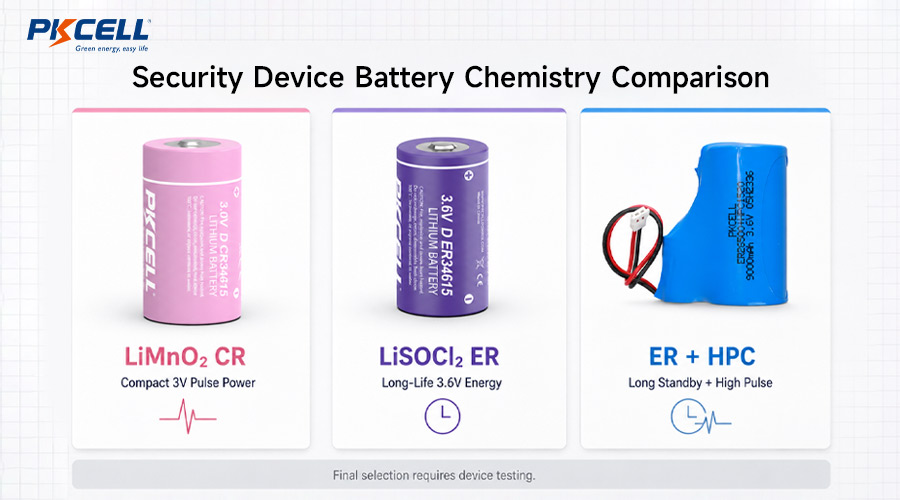 Security Device Battery Chemistry Comparison