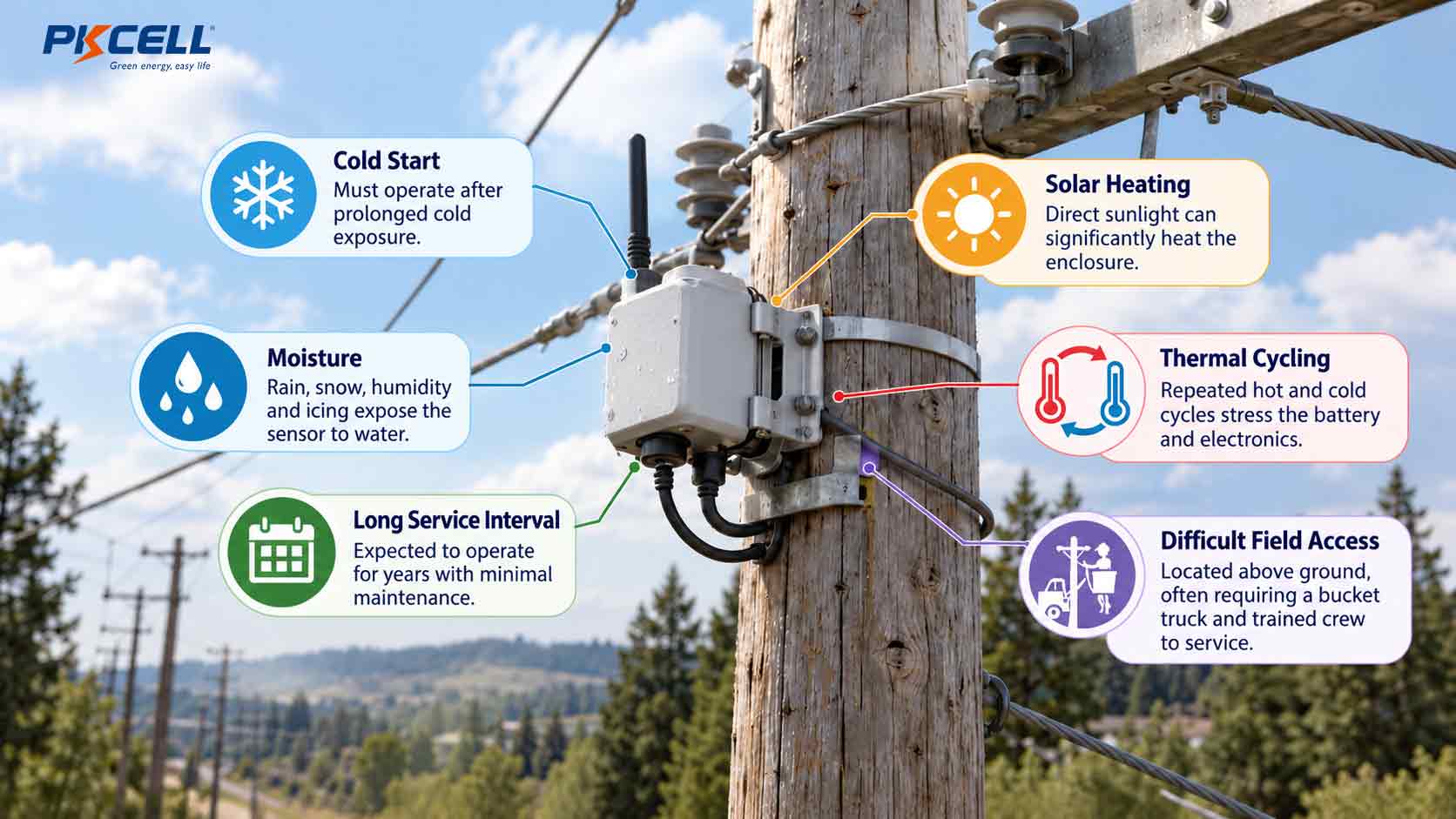 Outdoor Demands on Pole-Mounted Sensor Batteries