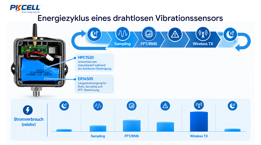 Li-SOCl2 für Vibrationssensoren: FFT, Funk und Laufzeit