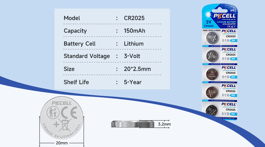 CR2032 battery and its blister card packaging and its specifications