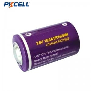 PKCELL primário 3.6v li-socl2 1200mah ER14250m bateria para máquina de controle digital