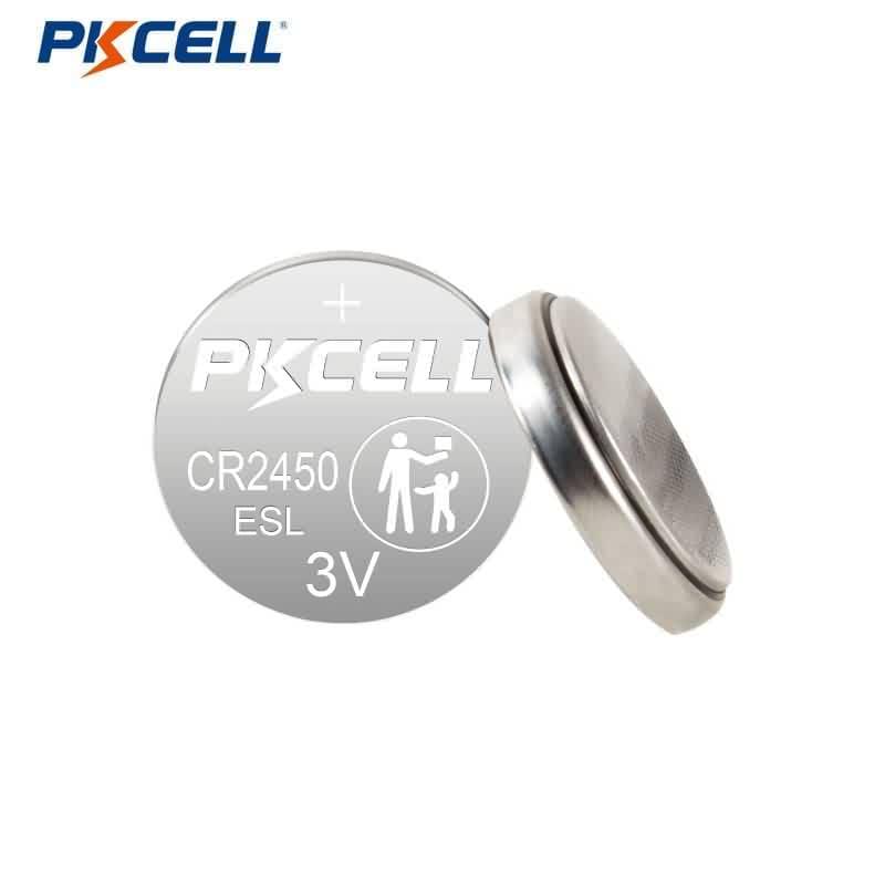 PKCELL  CR2450WSL 3V 620mAh Lithium Button Cell  Battery Supplier