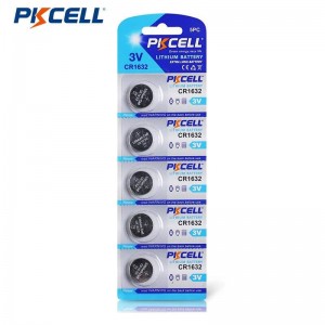 PKCELL CR1632 3V 120mAh 리튬 버튼 셀 배터리 공장