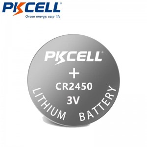 Pila de botón de litio PKCELL CR2450 3V 600mAh