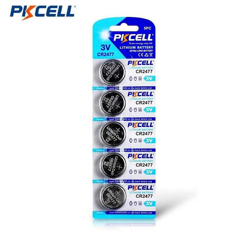 PKCELL CR2477 3V 900mAh ผู้จัดจำหน่ายแบตเตอรี่เซลล์ปุ่มลิเธียม