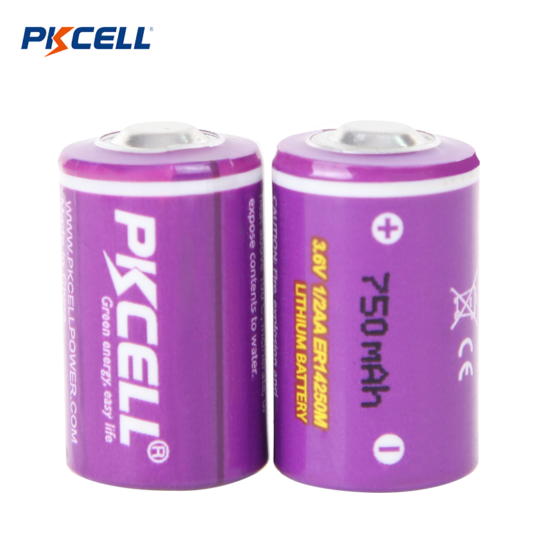 Proveedor de baterías PKCELL ER14250M 1/2AA 3.6V 750mAh LI-SOCL2