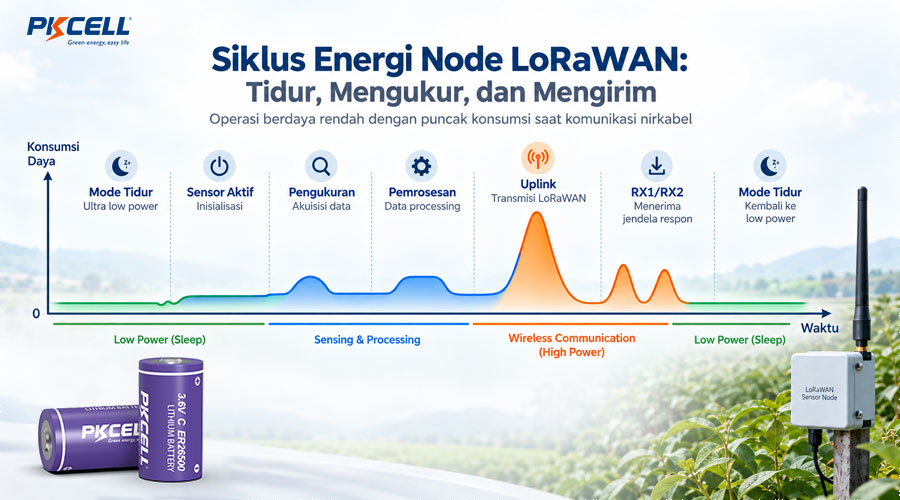 Siklus Energi Node LoRaWAN:Tidur,Mengukur,dan Mengirim