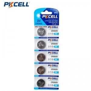 PKCELL CR2025 3V 150mAh ผู้จัดจำหน่ายแบตเตอรี่ลิเธียมเซลล์