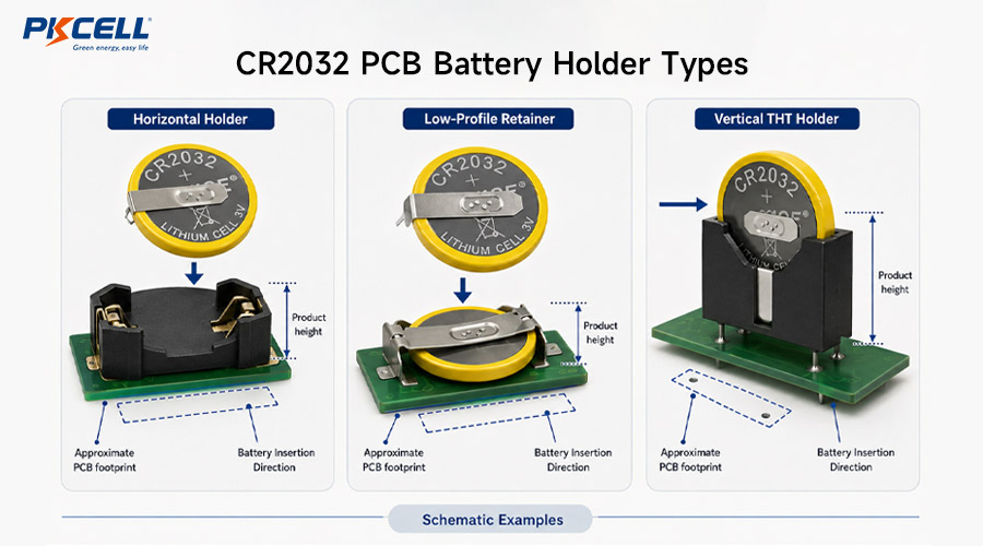 CR2032 PCB Battery Holder Types