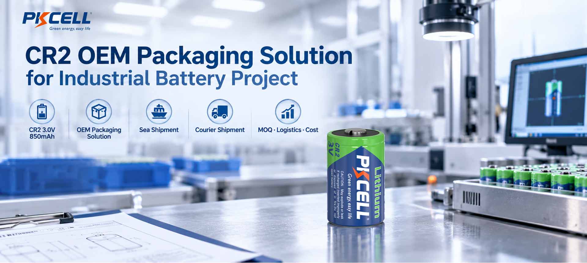 CR2 0EM Packaging Solution for Industrial Battery Project