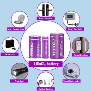 3.6VA ER18505M Li-SoCl2 배터리 3200mAh | Pkcell